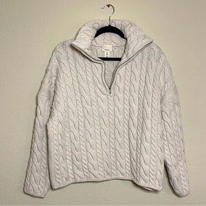 Oversized Half Zip Cable Sweater